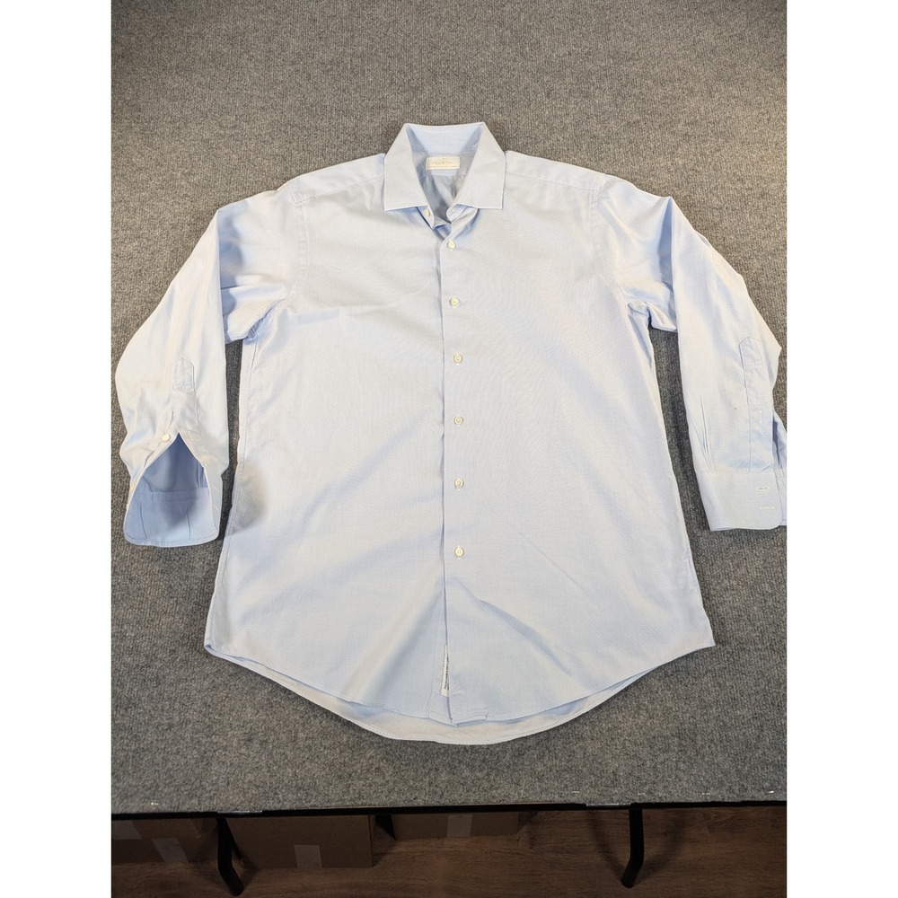 Brooks Brothers Milano Fit Dress Shirt Mens XL Blue Italian Fabric USA 2364